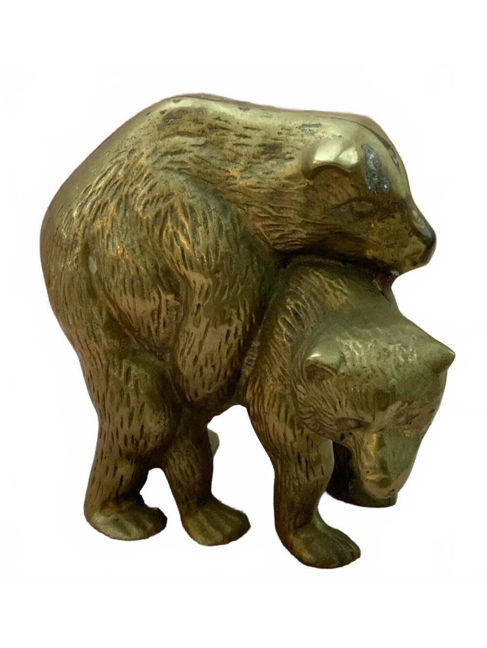 Vtg Brass Bears Figural Collectible Bear Mating Humping Paper Weight MCM ART Odd
